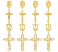 SUNNYCLUE 1 caja de 40 dijes de Rosario, Dijes de Crucifijo, Cruces de Pascua Doradas, Eslabones Ovalados para Candelabros, Colgantes de Cruz de Aleación de Estilo Tibetano para Hacer Joyas, Collares,