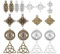 SUNNYCLUE 1 caja de 40 piezas de Dijes de Nudo Celta Dijes Celtas Dije de Nudo de Trinidad Celta A Granel Energía de la Suerte Tradicional Irlandesa Estilo Tíbet Dijes de Amor para Hacer Joyas Dijes D