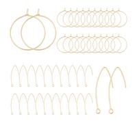 SUNNYCLUE 1 caja de 40 unidades, 20 pares de ganchos chapados en oro de 18 quilates para hacer joyas, alambres hipoalergénicos, aretes de latón y aretes de aro para hacer suministros de joyería