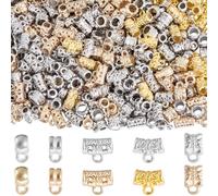 SUNNYCLUE 1 Caja de 400 Cuentas de 10 Estilos, Espaciadores de Plástico Mixtos, Dorados Y Plateados, Conectores Antiguos, Eslabones, Espaciadores Sueltos para Hacer Joyas, Pulseras Y Manualidades.