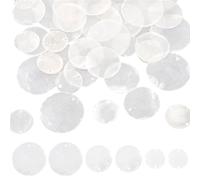 SUNNYCLUE 1 caja de 48 conectores de Concha Marina de 3 tamaños, Abalorios de Concha Capiz, Abalorios Naturales de Verano, Océano, Playa, Hawái, Disco Redondo, Moneda, Eslabones de Nácar para Hacer Jo