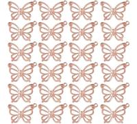 SUNNYCLUE 1 caja de 60 dijes de Mariposas de Oro Rosa Dijes de Mariposa de Aleación de Resorte Pequeños Colgantes de Insectos de la Naturaleza para Hacer Joyas Collares Pendientes Pulseras Manualidade