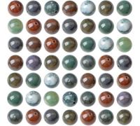 SUNNYCLUE 1 Caja de 65 Cuentas de Ágata India de 6mm, Cuentas Sueltas de Piedra Natural, Pequeñas Bolas Redondas, Espaciadores de Piedras Preciosas Lisas de Colores, Accesorios para Hacer Joyas, Puls