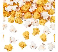 SUNNYCLUE 1 Caja de 80 Palomitas de Maíz Artificiales A Granel, Adorables Y Pequeñas, Realistas, Modelos de Comida Rápida, Paisajes de Carnaval, Adornos para Casa de Muñecas, para Hacer Joyas, Fundas