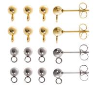SUNNYCLUE 1 caja de 80 uds., 40 pares de Postes de Bola Chapados En Oro Real de 18 quilates con Bucle de 4.{197} in, Pendientes de Poste, Fornituras de Pendientes de Plata Y Oro para Hacer Joyas, Pend