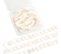 SUNNYCLUE 1 Caja de Aproximadamente 150 Cuentas de Concha de Corazón de 6mm, Cuentas Planas de Concha Marina A Granel, Pequeñas Cuentas Sueltas de Nácar Natural de Playa de Verano con Motivos Hawaian