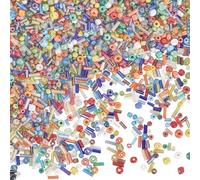 SUNNYCLUE 1 Caja de Aproximadamente 180G 4mm de Cuentas de Semillas de Vidrio A Granel Cuentas de Corneta de 3mm 6mm Cuentas de Rocailles Transparentes de Arco Iris Rojas Azules Y Amarillas para Hac