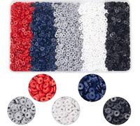 SUNNYCLUE 1 Caja de Aproximadamente 2900 Cuentas de Arcilla En Blanco Y Negro Cuentas Heishi A Granel de 6mm Cuentas Espaciadoras de Polímero Redondas Planas Multicolores Rojas Y Grises para Hacer Jo