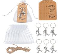 SUNNYCLUE 10 kit de Llavero de Vaquero Occidental Llaveros de Vaquero A Granel Llavero con Dije de Sombrero de Bota de Vaquero con 10 bolsas de Organza 10 tarjetas de Presentación para Invitados Sumin