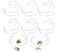 SUNNYCLUE 10 pulsera En Blanco con Bisel, Pulsera de 18 mm, Ajustes de Bisel, Pulseras de Cabujón de Cristal, Bandeja de Bisel Ajustable, Brazaletes, Ajustes de Pulsera de Cabujón de Doble Capa para H