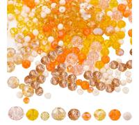 SUNNYCLUE 1000 pieza de 9 colores Naranja Rondelle Cuentas de Vidrio Redondas Facetadas de Cristal A Granel de Piedras Preciosas Surtidas Mini Cuentas Espaciadoras Planas Sueltas para Hacer Joyas Sumi