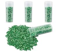 SUNNYCLUE 12/0 20G Cuentas Cilíndricas de Vidrio Verde de 2mm, Tamaño Uniforme, Forradas En Plata, con Botellas Recargables, Semillas Pony, Espaciadores Sueltos para la Fabricación de Joyas, Manualid