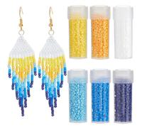 SUNNYCLUE 12/0 60G 6 Colores Cilíndricos Cuentas de Vidrio de 2mm Cuentas de Semilla Uniformes Bohemias Mini Redondas Espaciadores Sueltos para Hacer Joyas Manualidades Proyectos de Tejido, Color del