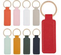 SUNNYCLUE 18 llavero de Cuero de PU de 9 colores En Blanco Llaveros En Blanco Llaveros En Blanco de Colores A Granel En Blanco con Llavero de Hierro Dorado para Llavero Accesorios de Man
