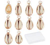 SUNNYCLUE 1caja 10uds Abalorios de Concha de Cauri Natural Concha En Espiral Ovalada Colgante de Concha Marina para Hacer Joyas Abalorios Deco Manualidades Verano Playa Pulsera Pendientes Suministros