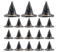 SUNNYCLUE 24 unidad de Sombreros de Bruja En Miniatura, Pequeño Sombrero de Bruja Negro, A Granel, Mini Sombrero de Brujas de Imitación de Acrílico, Pequeño Disfraz, Fiesta Navideña, Hadas Decoracione