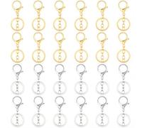 SUNNYCLUE 24Pcs Langosta garra cierres llavero metal llavero cierres oro plata aleación snap gancho mosquitón gatillo llavero con anillos divididos planos para artesanías bricolaje llavero joyería hac