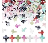 SUNNYCLUE 280 piezas de 7 estilos de cuentas cruzadas acrílicas de crucifijo pequeñas, color mezclado, adecuadas para DIY pulseras, collares, joyería y accesorios
