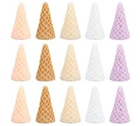 SUNNYCLUE 30 pieza de Mini Decoraciones de Cono de Helado, Dijes de Helado A Granel Sin Agujero, Lindos, Rosas Y Blancos, Modelos de Caramelo de Resina Realistas Artificiales, Cabujones En Miniatura p