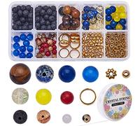 SUNNYCLUE 300pcs + DIY Galaxy Guardian Solar System Bracelet Making Kit Incluye 100pcs Planet Beads Y 100pcs Lava Stones Y 100pcs Spacer Beads para Mujeres Principiantes
