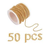 SUNNYCLUE 32 pieds/10m en Laiton Chaînes à Billes Lien Bobine en Vrac Collier Chaînes Avec Connecteurs Chaîne à Billes pour Colliers Bracelets Pendentif Fabrication de Bijoux