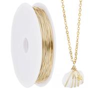 SUNNYCLUE 40M Alambres de Cobre Chapados En Oro Real de 14 Quilates Alambre de Cobre para Joyería de Calibre 0.5 de 24 mm Alambre para Manualidades de Cobre Redondo Pulido Resistente Al Deslustre Alam