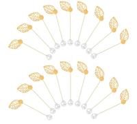 SUNNYCLUE 40Pcs Lapel Pin Stick Broche Stick Pin Leaf Pearl Flat Round Bandeja Broche Resultados Broches de acero inoxidable dorado para joyería Hacer accesorios DIY Disfraz Mujeres Hombres Bandeja Bu