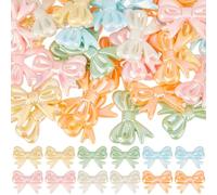 SUNNYCLUE 50 cuentas acrílicas con lazo, bonitas cuentas de lazo mixto, chapadas en color, forma de lazo, cuentas espaciadoras acrílicas opacas para hacer joyas, manualidades, collares, pulseras,