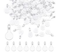 SUNNYCLUE 500pcs Pegamento Redondo En Fianzas Almohadilla Plana Fianza Collar Fianzas Acrílico Transparente Cabochon Charms Cabochon Joyería Hallazgos para Joyería Fabricación Accesorios DIY Glass Cab