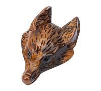 SUNNYCLUE Encantos de Cabeza de Lobo Colgantes de Piedra de Ojo de Tigre Natural Estatua de Lobos Tallada A Mano Piedras Preciosas Curativas Estatuilla Cristales de Bolsillo con Orificio