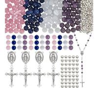 SUNNYCLUE Kit para Hacer Rosarios, Dijes de Cruz, Crucifijos de Pascua, Cruces, Colgantes, Eslabones para Componentes de Araña, Cuentas de Ojo de Gato de 448mm para Bisutería, Collares, Pulseras Y Fes