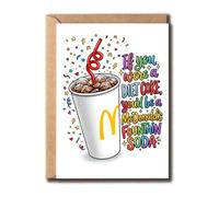 SunnyMinh Tarjeta de cumpleaños de Coca-Cola de dieta, juego de palabras de soda, regalo para amantes de las bebidas de comida rápida, saludo peculiar para mejor amiga, regalo sarcástico para ella y