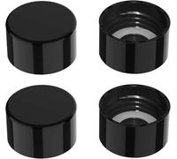 SunnyOcean Paquete de 4 tapas para botellas de soda, reutilizables y sin BPA con junta a prueba de fugas, compatible con la mayoría de botellas de máquina de soda (negro))