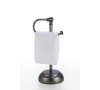 SunnyPoint Soporte para toallas de metal decorativo clαsico de peso pesado para baρo, cocina, tocador y encimeras. (Nνquel negro en general: 6.7""