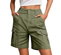 Sunnyuk Bermudas Mujer Verano Alta Deportivo para Senderismo Trekking con Múltiples Bolsillos, Diseño De Cintura Y Corte Ajustado Ligeros Elasticos Shorts Transpirables Cómodos Hiking
