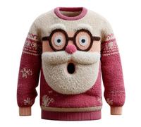Sunnyuk Jersey Navideño Cómodo de invierno de manga larga - Jersey navideño para hombre, tejido polar grueso, estilo informal para las fiestas