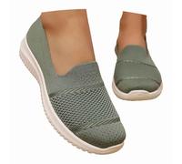 Sunnyuk Schecker Mujer Mocasines Ortopédicas, Ligero Como Una Pluma Material Ultraligero, Sin Carga Al Caminar Antideslizantes Para Verano Bambas Ligeras Verde