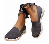 Sunnyuk Schecker Mujer Mocasines Ortopédicas, Ligero Como Una Pluma Material Ultraligero, Sin Carga Al Caminar Antideslizantes Para Verano Bambas Ligeras Grigio Scuro