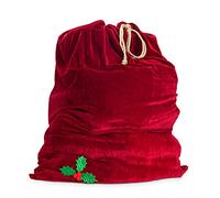 Sunnywood Bolsa de regalo de Navidad de Papá Noel, saco grande de terciopelo elástico con cordón dorado, 36 x 27 pulgadas, Rojo -, 1 Count (Pack of 1)