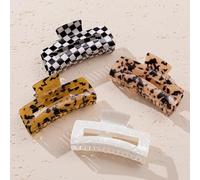 Sunolga Pinzas para el pelo de 4.7 pulgadas, paquete de 4 pinzas francesas de tortuga para cabello grueso y fino, accesorios para el cabello de moda para mujeres