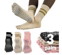Sunolkie Calcetines Antideslizantes para Pilates y Yoga - Calcetines Largos de Compresión para Dedos para Mujeres, Absorbentes de Sudor, Desodorantes, Anti-Rozaduras, Suaves y Transpirables