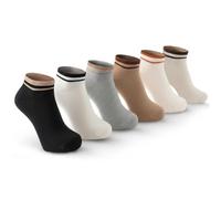 Sunolkie Calcetines Tobilleros Mujer, Calcetines Deportivos Transpirables para Trabajo y Ocio, EU 35-38 / US 5-7 / UK 3-5, 6 Pares