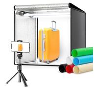 Sunowl Caja De Luz Fotografía 60cm,Portátil Caja de Luces Fotografía Profesional 126 Luces LED,Kit Iluminación Fotografía de 6 Láminas de Fondo de PVC(60x60x60)