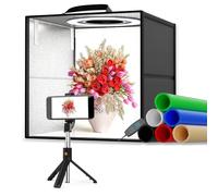 Sunowl Caja De Luz Fotografía,Portátil Caja de Luces Fotografía Profesional 120 Luces LED,Kit Iluminación Fotografía de 6 Láminas de Fondo de PVC(30X30X30CM)