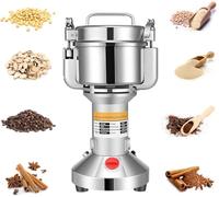 Sunowl Molinillo de Granos Portátil 500 g, Molinillo de Piedra de Alta Velocidad de 220 V, Molinillo de granos Acero Inoxidable Eléctrico para con 3 cuchillas, para Cereal,Hierba,Especia,Nuez