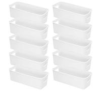SUNOYA 10 Piezas Cestas de Almacenamiento de Plástico, Caja de Organizadoras Plastico, para Cocina, Armario, Oficina, Baño, 24.5x 7.5cm