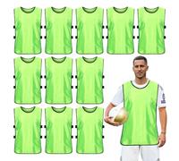 SUNOYA 12 piezas de camisetas de fútbol, chaleco de entrenamiento de fútbol, accesorios de entrenamiento de fútbol, chalecos para entrenamiento de equipo, para principiantes, adolescentes y adultos,