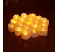 SUNOYA 24 velas de té LED sin llama, velas LED, velas de té eléctricas, velas eléctricas, velas LED, para Navidad, Halloween, boda, fiesta, decoración del hogar, color blanco cálido