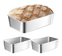 SUNOYA 5 Piezas Molde de Pan, Moldes para Pan, Molde Rectangular, Caja de Tostadas de Acero ai Carbono, Molde pan de Molde Antiadherente, Apto para Hacer pan, Tostadas y Pasteles
