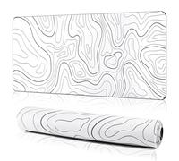 SUNOYA Alfombrilla de Ratón XXL para Videojuegos, Grande Gaming Mouse Pad XXL 900x400mm, Lavable, Alfombrilla Gaming, Base de Caucho para Gamers, PC y Portátil - Color Blanco